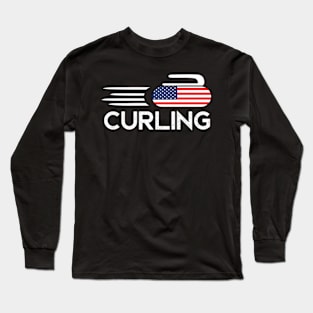 Usa Curling Stone Long Sleeve T-Shirt